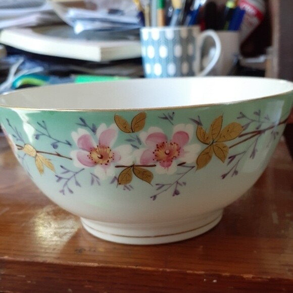 Antique D&C Limoges Bowl Hand Painted Cherry Blossom Porcelain Delinieres & Cie - Picture 8 of 12